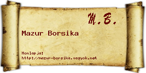 Mazur Borsika névjegykártya
